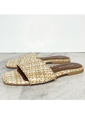 Jeffrey Campbell Tropical Square Toe Woven Slide Sandal 6
